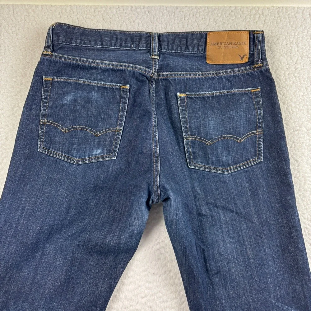 American Eagle Original Straight Jeans Mens 32x34 Blue Denim Cotton